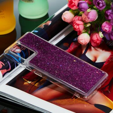 Силиконовый (TPU) чехол Deexe Liquid Glitter для Samsung Galaxy S10 Lite (G770) - Purple