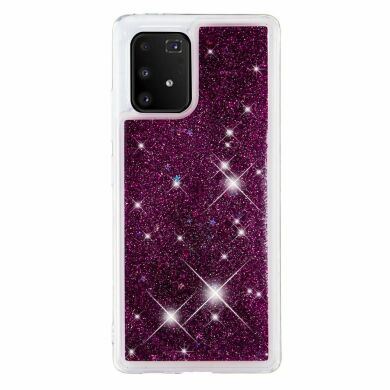Силиконовый (TPU) чехол Deexe Liquid Glitter для Samsung Galaxy S10 Lite (G770) - Purple
