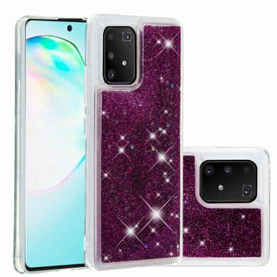Силиконовый (TPU) чехол Deexe Liquid Glitter для Samsung Galaxy S10 Lite (G770) - Purple