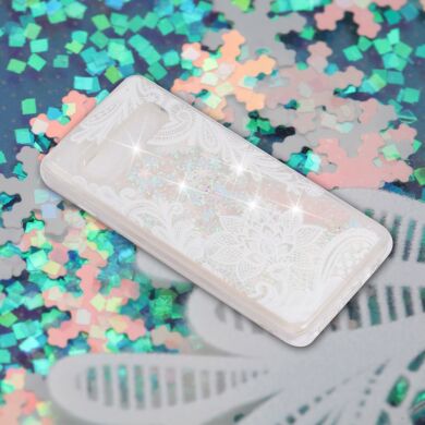 Силиконовый (TPU) чехол Deexe Liquid Glitter для Samsung Galaxy S10 - Lace Flower