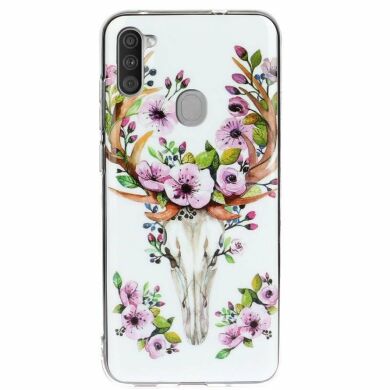 Силіконовий (TPU) чохол Deexe LumiCase для Samsung Galaxy A11 (A115) - Flowered Elk