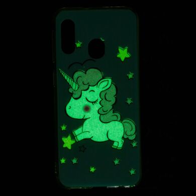 Силіконовий (TPU) чохол Deexe LumiCase для Samsung Galaxy A20e, Unicorn