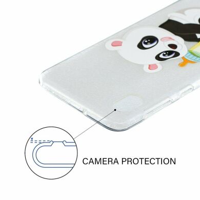 Силиконовый (TPU) чехол Deexe Pretty Glossy для Samsung Galaxy A10 (A105) - Panda Holding a Bottle