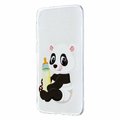 Силіконовий (TPU) чохол Deexe Pretty Glossy для Samsung Galaxy A10 (A105) - Panda Holding a Bottle