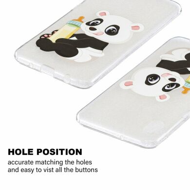 Силіконовий (TPU) чохол Deexe Pretty Glossy для Samsung Galaxy A10 (A105) - Panda Holding a Bottle