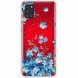 Силиконовый (TPU) чехол Deexe Pretty Glossy для Samsung Galaxy A21s (A217) - Blue Flower. Фото 1 из 5