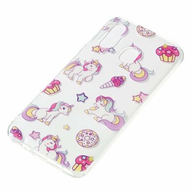 Силиконовый (TPU) чехол Deexe Pretty Glossy для Samsung Galaxy A40 (А405) - Unicorn