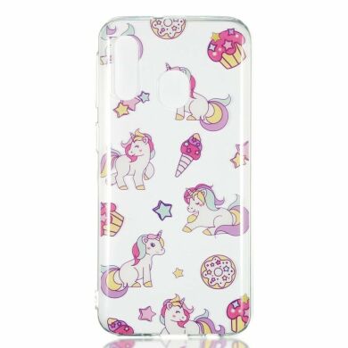 Силиконовый (TPU) чехол Deexe Pretty Glossy для Samsung Galaxy A40 (А405) - Unicorn