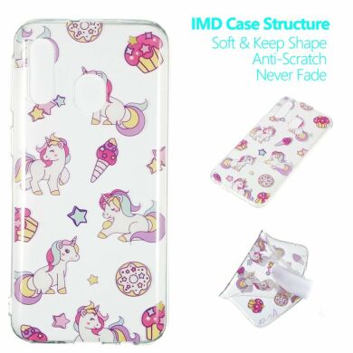 Силиконовый (TPU) чехол Deexe Pretty Glossy для Samsung Galaxy A40 (А405) - Unicorn