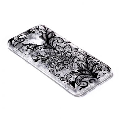 Силиконовый (TPU) чехол Deexe Pretty Glossy для Samsung Galaxy A6+ 2018 (A605) - Lace Flower