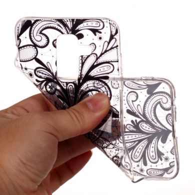 Силиконовый (TPU) чехол Deexe Pretty Glossy для Samsung Galaxy A6+ 2018 (A605) - Lace Flower