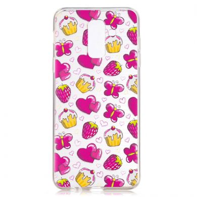 Силиконовый (TPU) чехол Deexe Pretty Glossy для Samsung Galaxy A6+ 2018 (A605) - Cakes and Strawberries