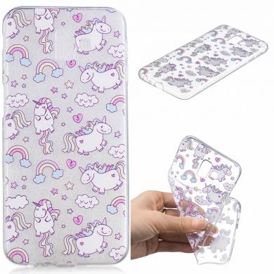 Силіконовий (TPU) чохол Deexe Pretty Glossy для Samsung Galaxy J6+ (J610) - Lovely Unicorns