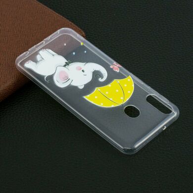 Силіконовий (TPU) чохол Deexe Pretty Glossy для Samsung Galaxy M20 - Elephant Holding an Umbrella