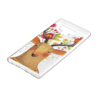 Силиконовый (TPU) чехол Deexe Pretty Glossy для Samsung Galaxy Note 9 (N960) - Flowered Elk