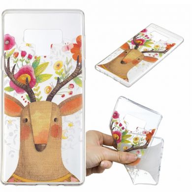 Силіконовий (TPU) чохол Deexe Pretty Glossy для Samsung Galaxy Note 9 (N960) - Flowered Elk