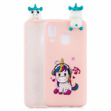 Силіконовий (TPU) чохол UniCase 3D Cartoon Pattern для Samsung Galaxy A40 (А405), Unicorn Enjoying Music