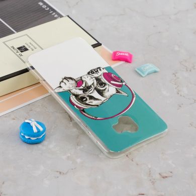 Силиконовый (TPU) Deexe LumiCase для Samsung Galaxy J4 2018 (J400) - Pug Wearing Headphone