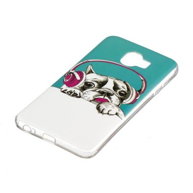 Силиконовый (TPU) Deexe LumiCase для Samsung Galaxy J4 2018 (J400) - Pug Wearing Headphone