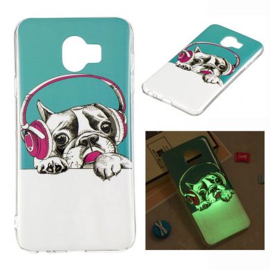 Силиконовый (TPU) Deexe LumiCase для Samsung Galaxy J4 2018 (J400) - Pug Wearing Headphone