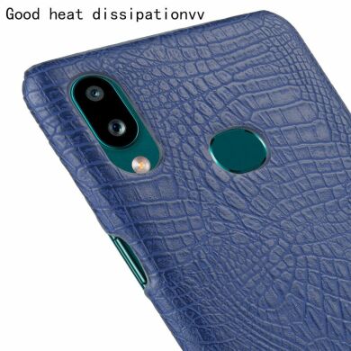 Защитный чехол Deexe Croco Style для Samsung Galaxy A10s (A107) - Dark Blue