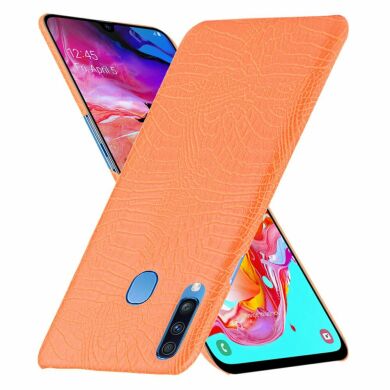 Захисний чохол Deexe Croco Style для Samsung Galaxy A20s (A207) - Orange