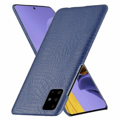 Захисний чохол Deexe Croco Style для Samsung Galaxy A51 (А515) - Dark Blue
