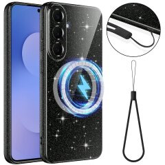Захисний чохол Deexe Glitter Case with MagSafe для Samsung Galaxy S26 FE - Black