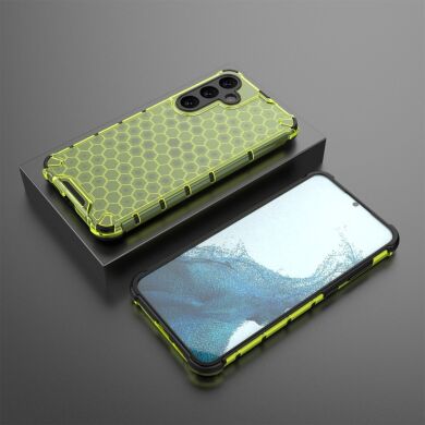 Защитный чехол Deexe Honeycomb Series для Samsung Galaxy S25 (S931) - Green