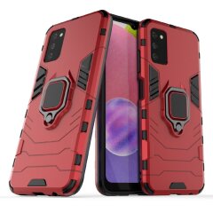 Защитный чехол Deexe Hybrid Case для Samsung Galaxy A03s (A037) - Red