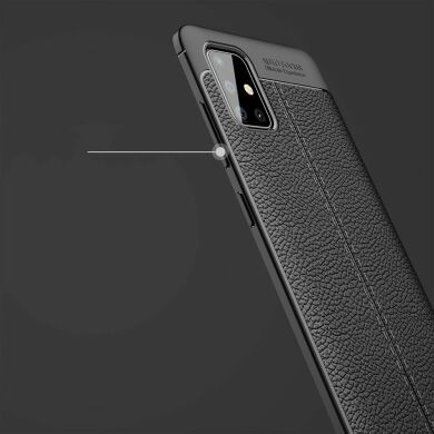 Захисний чохол Deexe Leather Cover для Samsung Galaxy A51 (A515) - Black