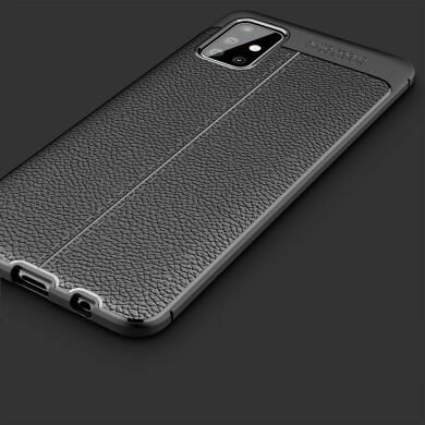 Защитный чехол Deexe Leather Cover для Samsung Galaxy A51 (A515) - Dark Blue
