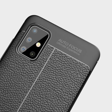 Защитный чехол Deexe Leather Cover для Samsung Galaxy A51 (A515) - Dark Blue