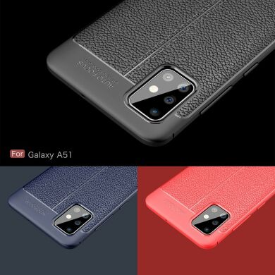 Защитный чехол Deexe Leather Cover для Samsung Galaxy A51 (A515) - Black
