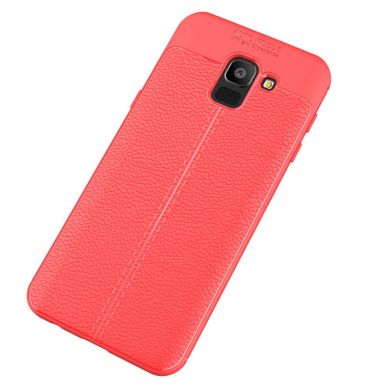 Защитный чехол Deexe Leather Cover для Samsung Galaxy J6 2018 (J600) - Red