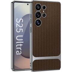Защитный чехол GKK Woven Pattern для Samsung Galaxy S25 Ultra (S938) - Coffee