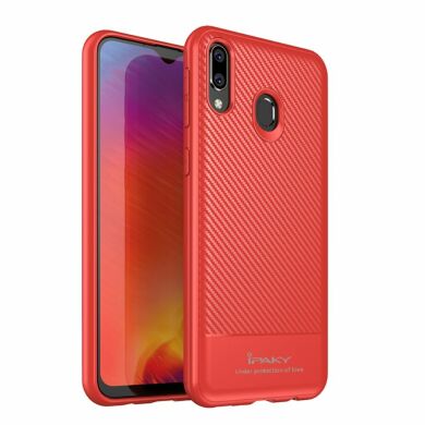 Защитный чехол IPAKY Carbon Fiber для Samsung Galaxy M20 (M205) - Red