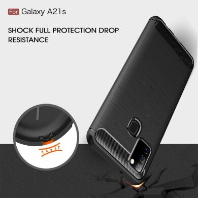 Захисний чохол UniCase Carbon для Samsung Galaxy A21s (A217) - Black