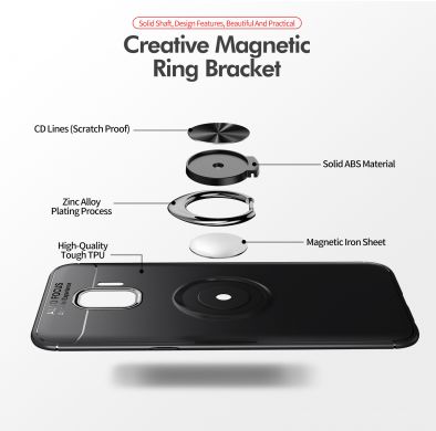 Захисний чохол UniCase Magnetic Ring для Samsung Galaxy J2 Core (J260) - Black / Rose Gold