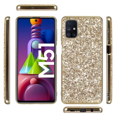 Защитный чехол Deexe Sparkles Series для Samsung Galaxy M51 (M515) - Gold