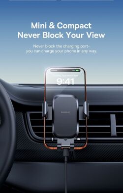 Автомобільний тримач Baseus Metal Age Go Air Outlet Car Mount (C40478701123-00) - Black