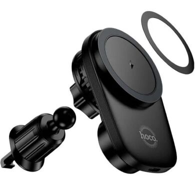 Автомобильный держатель с беспроводной зарядкой Hoco HW36 (15W) Air Outlet - Black