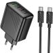 Сетевое зарядное устройство Hoco CS27A 67W (3Type-C + USB) + кабель Type-C to Type-C - Black. Фото 1 из 7