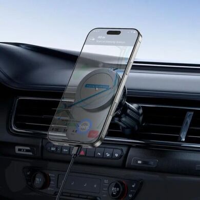 Автомобильный держатель с беспроводной зарядкой Hoco HW36 (15W) Air Outlet - Black