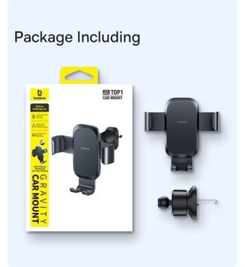 Автомобільний тримач Baseus Metal Age Go Air Outlet Car Mount (C40478701123-00) - Black