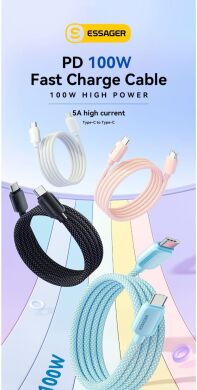 Кабель ESSAGER Breeze Type-C to Type-C (100W, 2m) EXCTT1-WLA01-P - Black