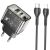 Сетевое зарядное устройство Hoco N34 Dazzling PD20W+QC3.0 + кабель Type-C to Lightning - Transparent Black