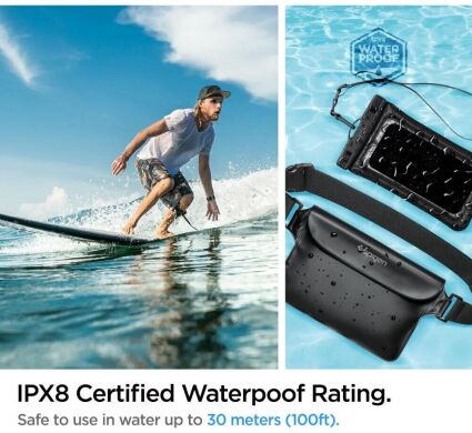 Поясна сумка + чохол для смартфона Spigen (SGP) A621 Universal Waterproof Case and Waist Bag - Black