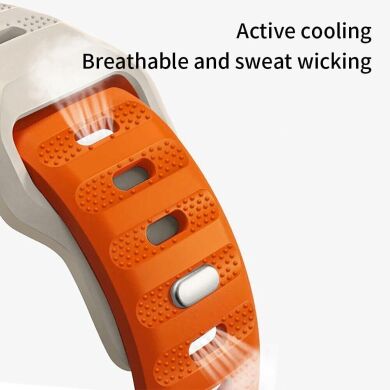 Ремінець Deexe Dot Texture для годинників з шириною кріплення 20 мм - Starlight / Orange