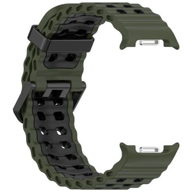 Ремешок Deexe Ocean Strap для Samsung Galaxy Watch 8 (40/44mm) / 8 Classic - Army Green / Black